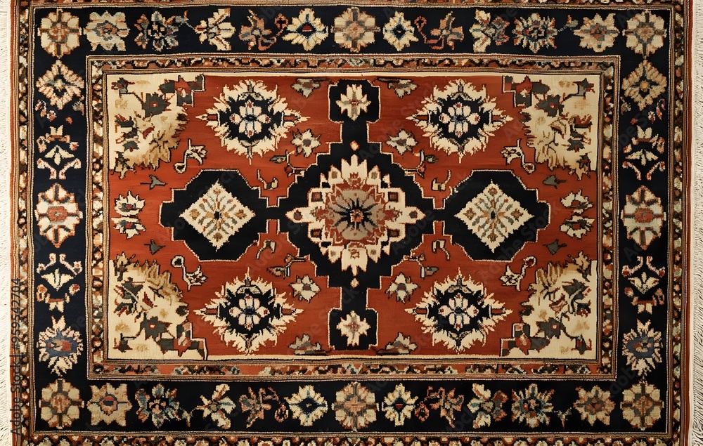 3. **Full-size traditional Turkish rug design with a seamless blend of geometric and floral elements** 3. **Full-size traditional Turkish rug design with a seamless blend of geometric and floral elements**