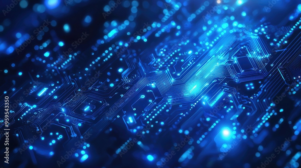 Blue Circuit Board Background Vector Illustration with Digital Technology and Information Network Concept on a Dark Blue Background. Ideal Technology-Themed Background for Web Banner Design. Blue Circuit Board Background Vector Illustration with Digital Technology and Information Network Concept on a Dark Blue Background. Ideal Technology-Themed Background for Web Banner Design.