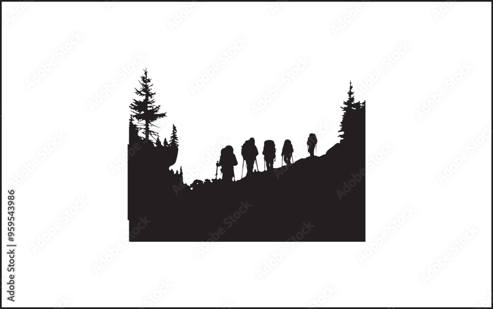 Obraz premium Summit Seeker Vector Black Design Mountain Mastery Black Vector Icon