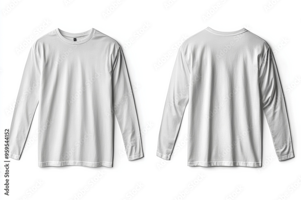 White Long Sleeve Tshirt Mockup Isolated created with Generative AI White Long Sleeve Tshirt Mockup Isolated created with Generative AI