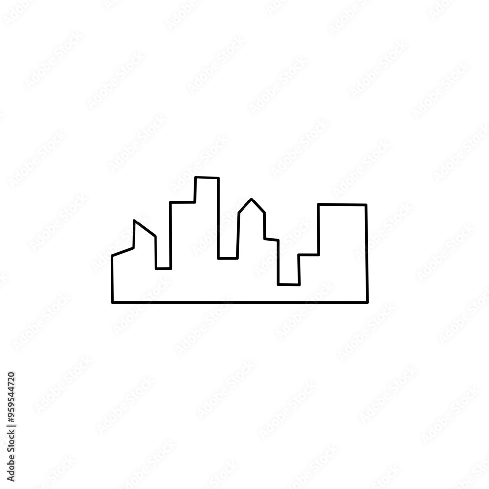 outline of urban buildings