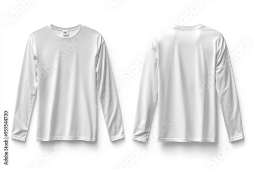 White Long Sleeve Tshirt Mockup Isolated created with Generative AI