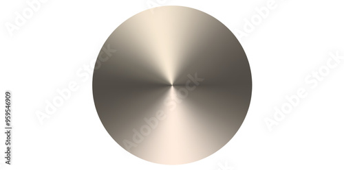 Metallic Glossy Round Embossed Element Flat Style Vector Illustration.	
