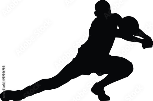 Men volleyball player silhouette illustration. People pose when playing volleyball.