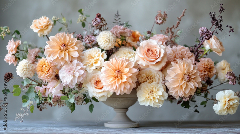 Chic Floral Arrangement: Minimalist floral arrangements with a focus on elegant, understated design and neutral colors. Chic Floral Arrangement: Minimalist floral arrangements with a focus on elegant, understated design and neutral colors.