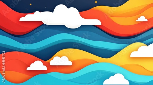 Vibrant vector abstract background featuring wavy stripes, ideal for modern design projects and digital banners.