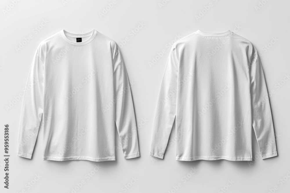 White Long Sleeve Tshirt Mockup Isolated created with Generative AI White Long Sleeve Tshirt Mockup Isolated created with Generative AI