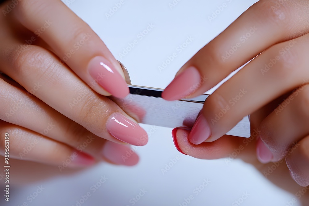 Close-up of Woman's Hands Holding a Credit Card Close-up of Woman's Hands Holding a Credit Card