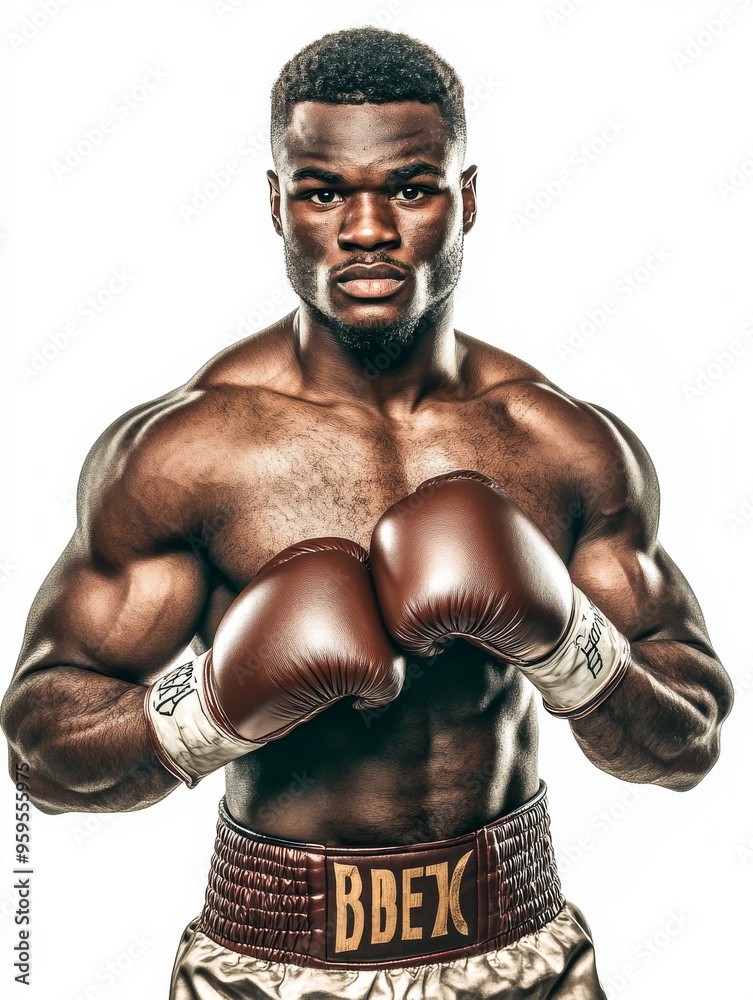 American boxer fighting pose isolate on white photoshot, front view, looking camera, realistic, cinematic color grading, studio light, rembrant lighting American boxer fighting pose isolate on white photoshot, front view, looking camera, realistic, cinematic color grading, studio light, rembrant lighting