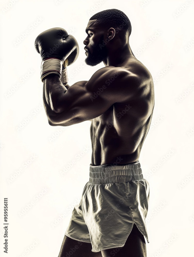 boxer fighting pose isolate on white photoshot, realistic, cinematic color grading, studio light, rembrant lighting boxer fighting pose isolate on white photoshot, realistic, cinematic color grading, studio light, rembrant lighting