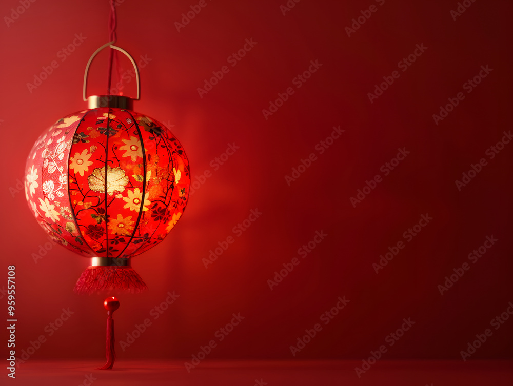 Red lantern on red background Red lantern on red background