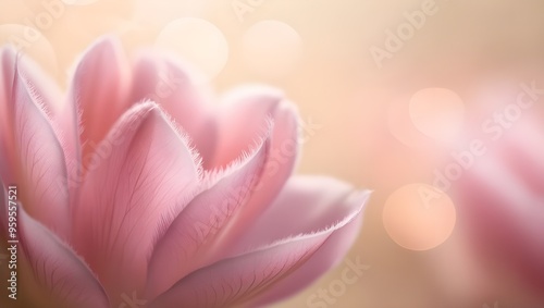 close-up of lovely magnolia flowers in full spring bloom. Ideal backdrop image with copy space for Valentine's Day and Mother's Day.