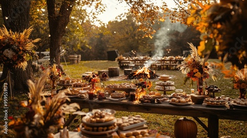 Autumnal Feast in the Woods.