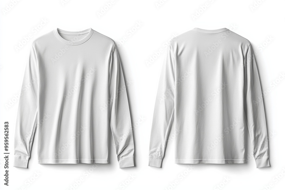 White Long Sleeve Tshirt Mockup Isolated created with Generative AI White Long Sleeve Tshirt Mockup Isolated created with Generative AI