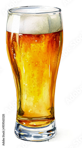 Wallpaper Mural Refreshing golden beer served in a tall glass, cut out - stock png. Torontodigital.ca