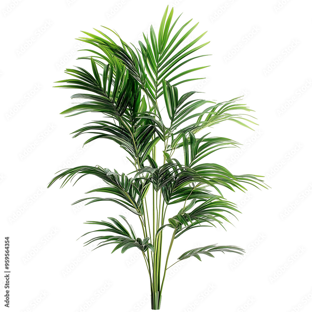 Fototapeta premium palm tree isolated on white background, Kentia Palm isolated on white background