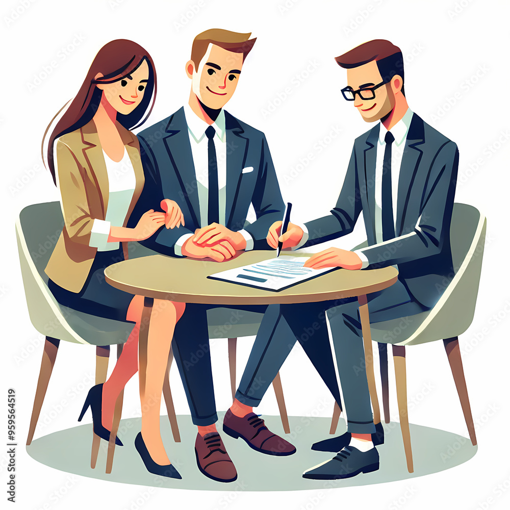 Couple Signing Contract with Consultant
Couple Signing Contract with Consultant