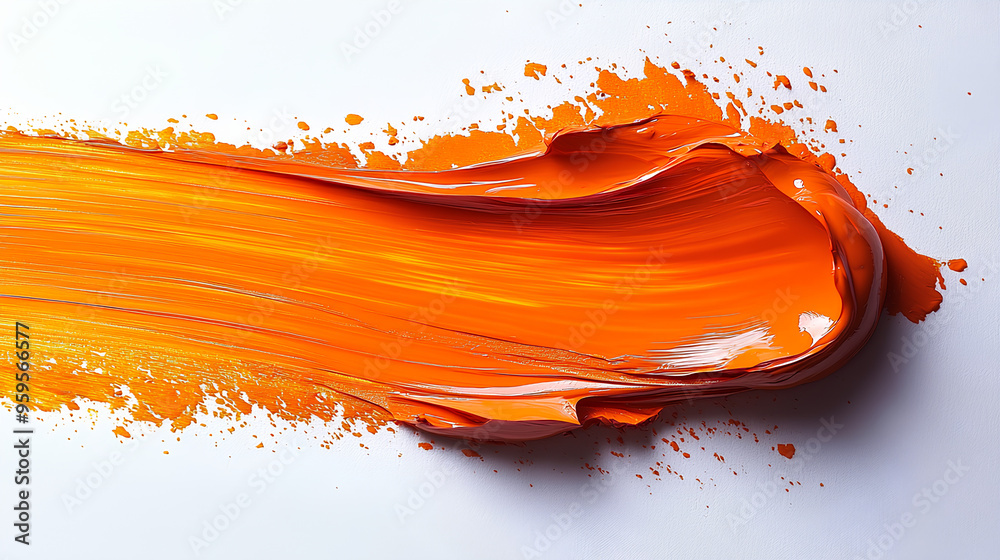orange ink brush stroke, orange brush isolated on white background orange ink brush stroke, orange brush isolated on white background