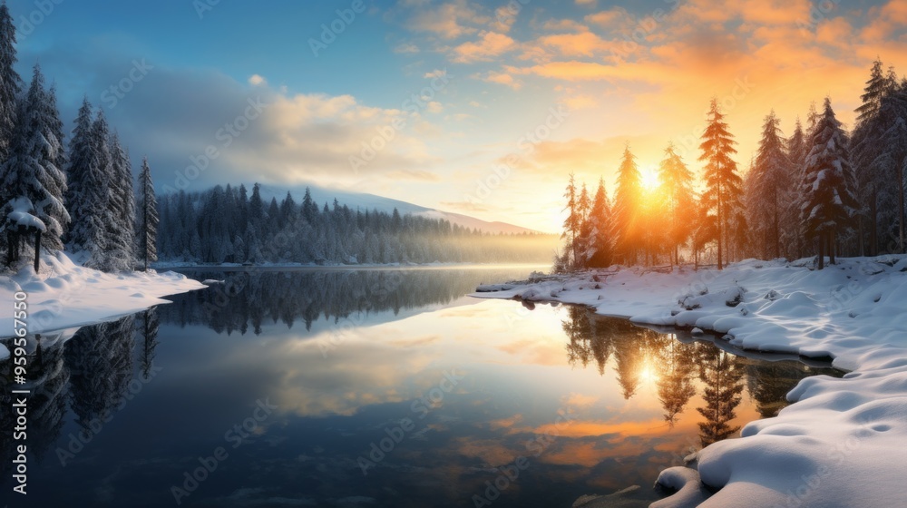Fototapeta premium Winter snow scenery