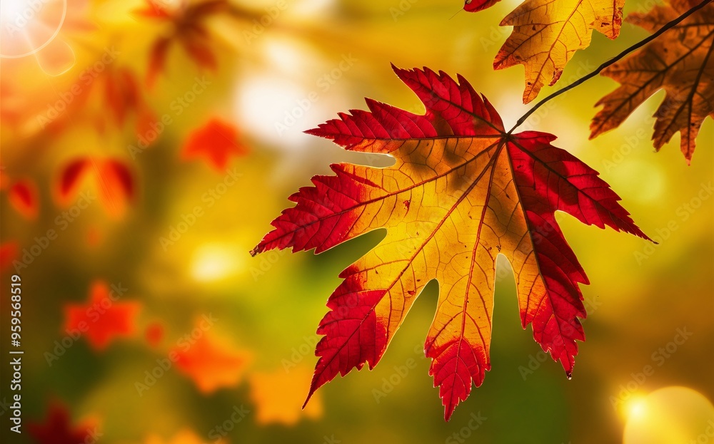 Autumn Leaves and Warm Light Thanksgiving Background for Posters Autumn Leaves and Warm Light Thanksgiving Background for Posters