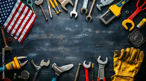 A collection of tools arran...