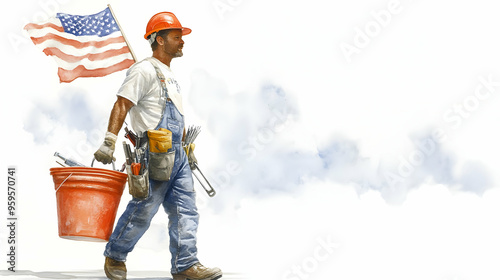 A construction worker carry...