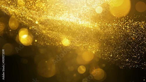 Glowing Gold Particle Motion Background for a Festive Event or Holiday Theme