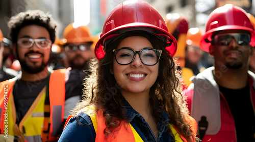 A diverse group of construc...