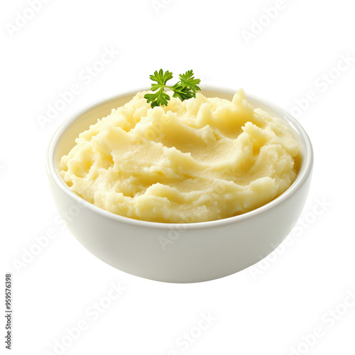  Mashed potatoes object isolated on transparent png. 