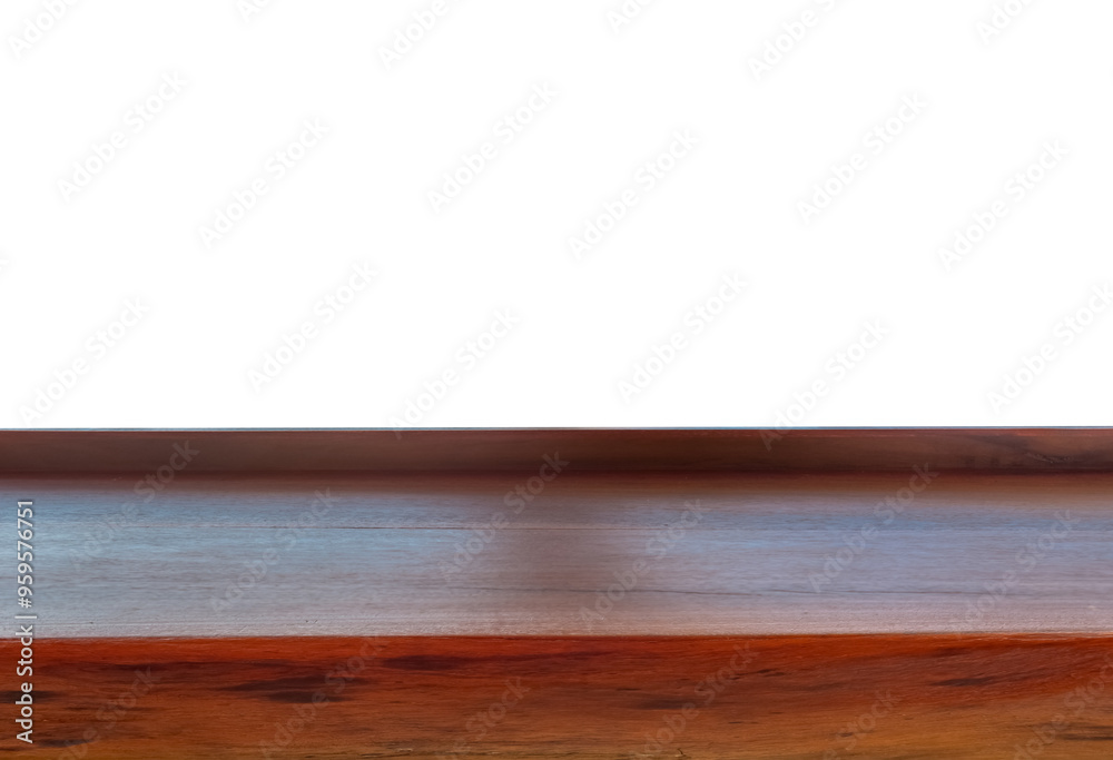 Comptoir de bar en bois massif vide, fond blanc Comptoir de bar en bois massif vide, fond blanc