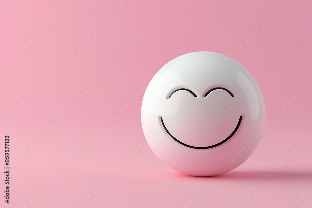 A smiling emoticon or smiley white ball emoji isolated A smiling emoticon or smiley white ball emoji isolated