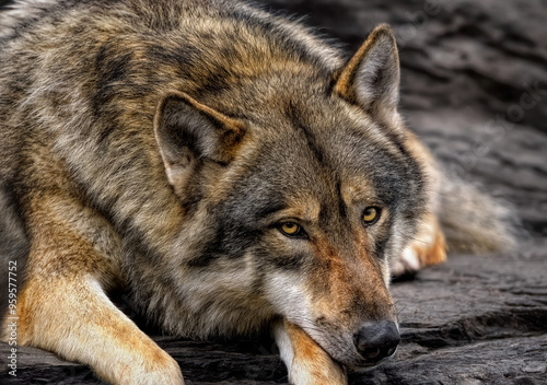 A close up of a Grey Wolf (Gray Wolf) 