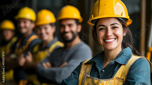 A group of smiling construc...