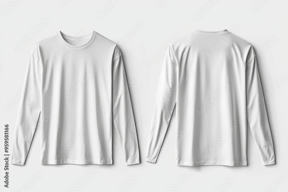 White Long Sleeve Tshirt Mockup Isolated created with Generative AI White Long Sleeve Tshirt Mockup Isolated created with Generative AI