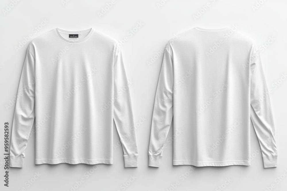 White Long Sleeve Tshirt Mockup Isolated created with Generative AI White Long Sleeve Tshirt Mockup Isolated created with Generative AI
