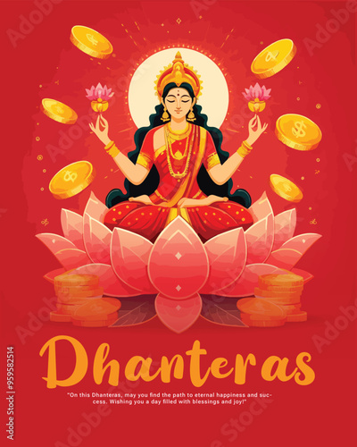 Happy dhanteras social media post template in the Hindi language 