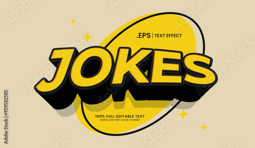 Design editable text effect, jokes in 3d text, suitable for shirt printing