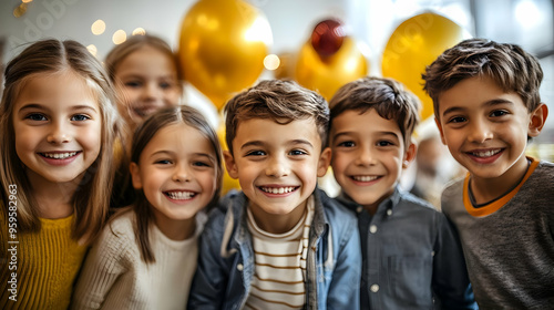 A joyful group of children ...