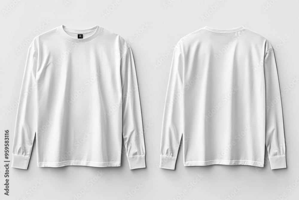 White Long Sleeve Tshirt Mockup Isolated created with Generative AI White Long Sleeve Tshirt Mockup Isolated created with Generative AI