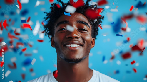 A joyful young man smiling ...