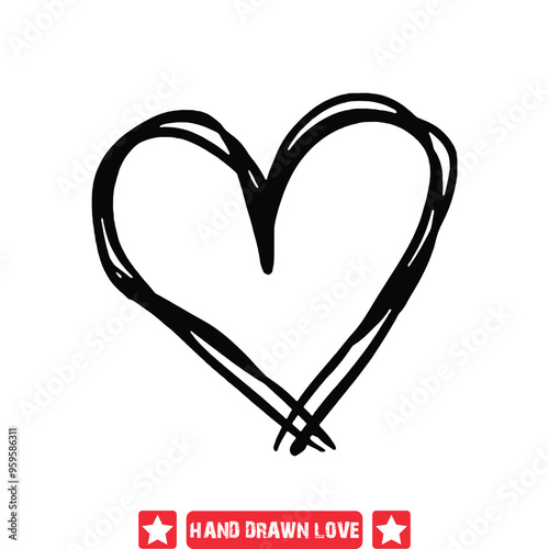 Melodic Embrace  Artistic Hand Drawn Silhouettes for Romantic Melodies