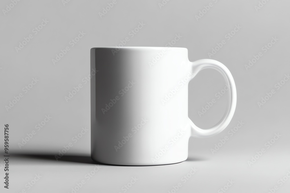 White Ceramic Mug on a Gray Background White Ceramic Mug on a Gray Background
