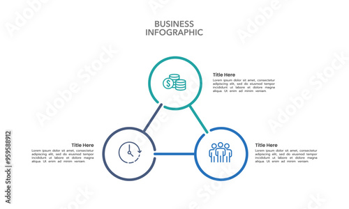Balanced Triangle Options Infographic design template. 3 Process Infographic. Business Presentation, Report, Data and Planning. Vector Illustration.