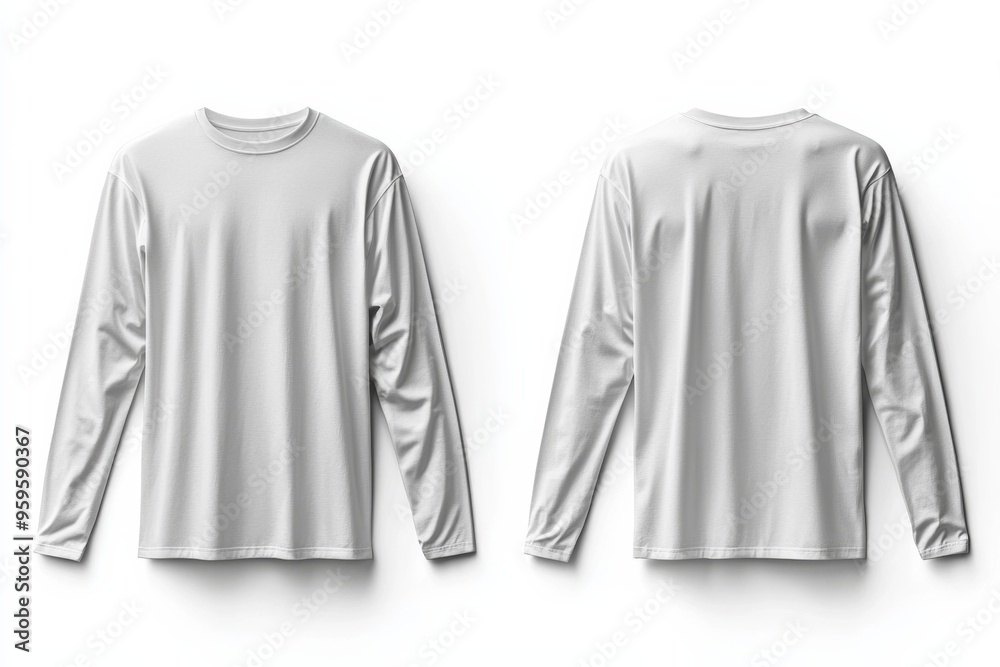 White Long Sleeve Tshirt Mockup Isolated created with Generative AI White Long Sleeve Tshirt Mockup Isolated created with Generative AI