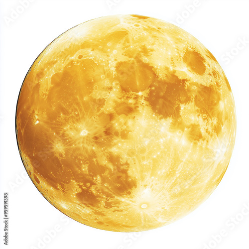 Full Moon Glow Light Yellow on White
