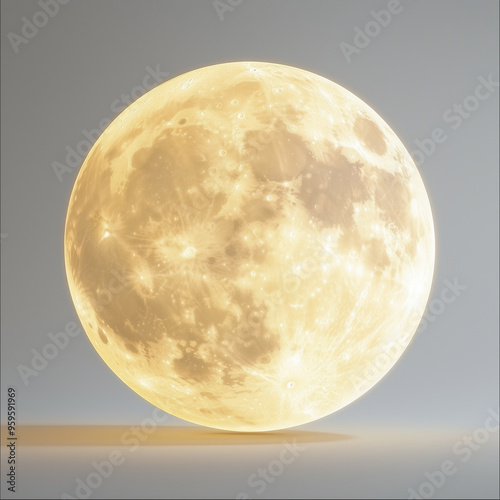Full Moon Glow Against Gray