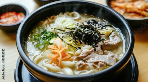 Kalguksu with Hand-Cut Noodles and Chicken in Savory Broth 