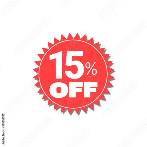 Special offer discount label with different sale percentage. 25 20 10 15  off with transparent background ,sale offer