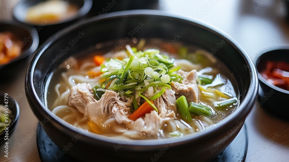 Kalguksu with Hand-Cut Noodles and Chicken in Savory Broth
Kalguksu with Hand-Cut Noodles and Chicken in Savory Broth