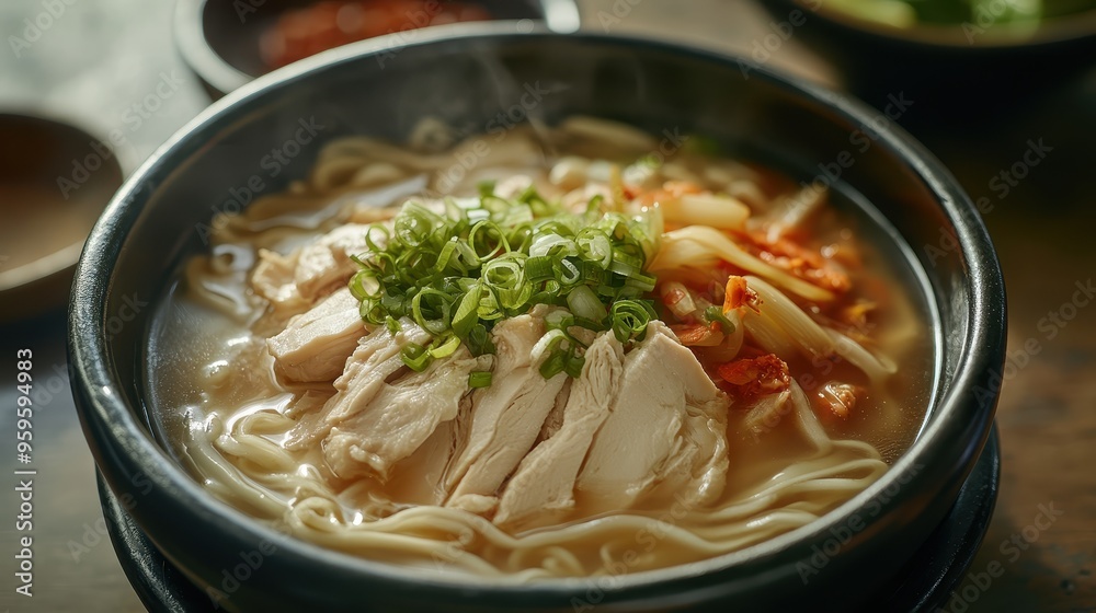 Kalguksu with Hand-Cut Noodles and Chicken in Savory Broth
Kalguksu with Hand-Cut Noodles and Chicken in Savory Broth